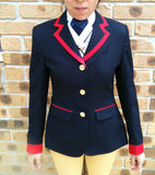 Leading Rein Or Led Or Open Navy & Red Trim  Jacket Adults (156)