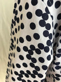 Clearance White & Navy Spotted Ruffle Shirt (Long Sleeve) (023)