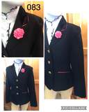 Navy With Fine Hot Pink Trims Open Or Dressage Jacket Childs (083)