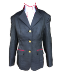 Grey Shimmer With Red Stand Up Collar (235)