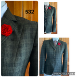 Olive Dark & Dark Navy/ Black Check (532) Show Hunter Jacket Adults NEW