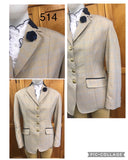 Cream & Pale Blue Check With 4 Buttons With Navy Trims Adults (514)