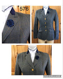 Beige, Navy & Very Faint Red Check (576) Show Hunter Jacket Adults Size 8 Only