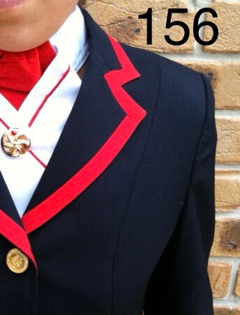 Leading Rein Or Led Or Open Navy & Red Trim  Jacket Adults (156)