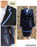 Leading Rein Or Led Outfit  Navy & Pale Blue Trim (Skirt & Jacket Set) Adults (154)