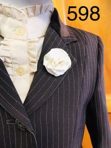 Chocolate Brown & Cream Stripe with Brown Trims Childs Show Hunter (598)