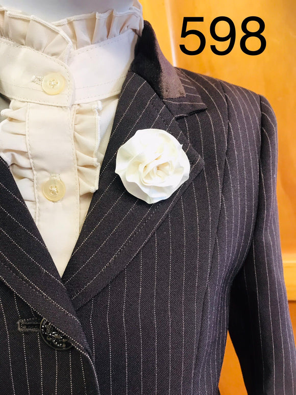 Chocolate Brown & Cream Stripe with Brown Trims Childs Show Hunter (598)
