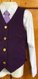 Starter Set Purple Waistcoat, Shirt & Tie Set Childs (219)