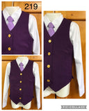 Starter Set Purple Waistcoat, Shirt & Tie Set Childs (219)