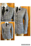 Lilac, Black & White Check with Purple Piping Trims Show Hunter Jacket Adults (641)