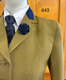 Mustard Fine Self Check With Navy Trims Show Hunter Jacket Adults (643)