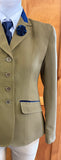 Mustard Fine Self Check With Navy Trims Show Hunter Jacket Adults (643)