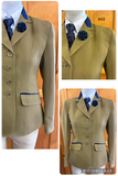 Mustard Fine Self Check With Navy Trims Show Hunter Jacket Adults (643)