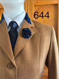 Mustard Faint Check with Navy Trims Show Hunter Jacket Adults (644)
