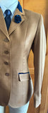 Mustard Faint Check with Navy Trims Show Hunter Jacket Adults (644)