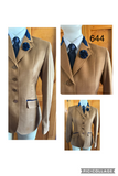 Mustard Faint Check with Navy Trims Show Hunter Jacket Adults (644)