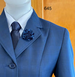 Navy with Royal Blue Checks Navy Trims Show Hunter Jacket Adults (645)