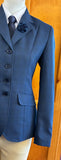 Navy with Royal Blue Checks Navy Trims Show Hunter Jacket Adults (645)