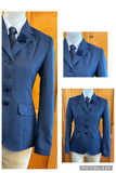 Navy with Royal Blue Checks Navy Trims Show Hunter Jacket Adults (645)