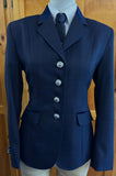 Navy with Faint Blue Checks Navy Trims Show Hunter Jacket Adults (646)