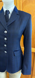 Navy with Faint Blue Checks Navy Trims Show Hunter Jacket Adults (646)