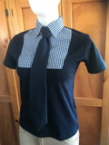 Navy & White Check Adults Tie T-Shirt (102)