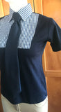 Navy & White Check Adults Tie T-Shirt (102)