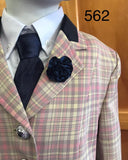 Light Pink, Light Purple & White Check with Navy Trim Childs Show Hunter Jacket (549)
