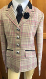 Light Pink, Light Purple & White Check with Navy Trim Childs Show Hunter Jacket (549)