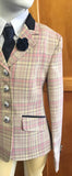 Light Pink, Light Purple & White Check with Navy Trim Childs Show Hunter Jacket (549)