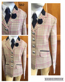 Light Pink, Light Purple & White Check with Navy Trim Childs Show Hunter Jacket (549)