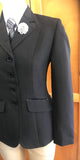 Black Self Check with Black Trim Adults Open/Dressage Jacket (638)