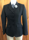 Black Self Check with Black Trim Adults Open/Dressage Jacket (638)