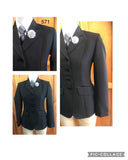 Black Self Check with Black Trim Adults Open/Dressage Jacket (638)