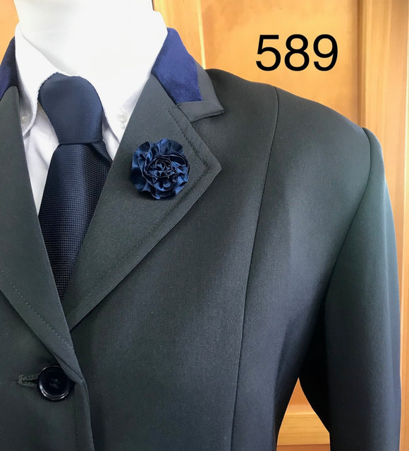 Dark Olive with Navy Trim Adults Open Jacket (638)