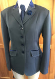 Dark Olive with Navy Trim Adults Open Jacket (638)