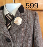 Brown & Cream Fishbone Pattern with Brown Trims Childs Show Hunter (599)