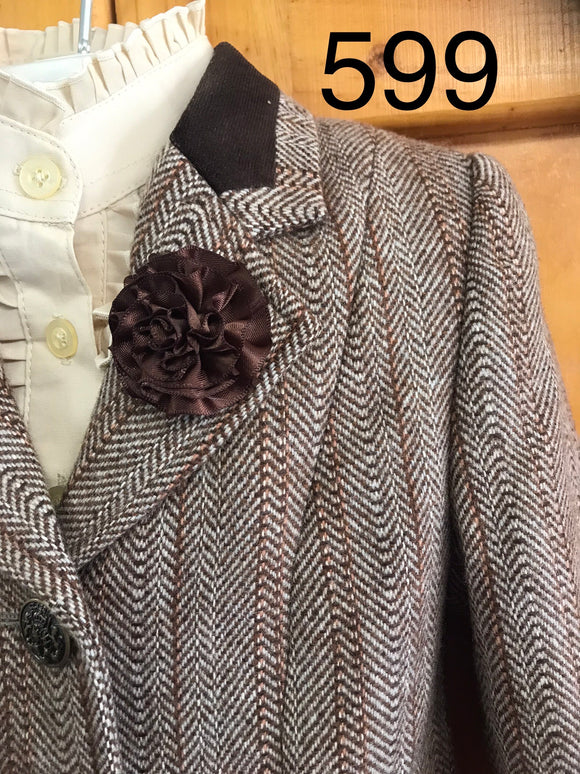 Brown & Cream Fishbone Pattern with Brown Trims Childs Show Hunter (599)