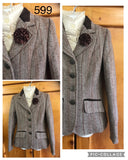 Brown & Cream Fishbone Pattern with Brown Trims Childs Show Hunter (599)