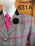 Pink (Hot), Grey, Cream & Black WOW Show Hunter Jacket (631) Adults