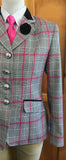 Pink (Hot), Grey, Cream & Black WOW Show Hunter Jacket (631) Adults