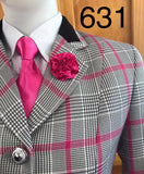 Pink (Hot), Grey, Cream & Black WOW Show Hunter Jacket (631) Adults