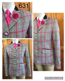 Pink (Hot), Grey, Cream & Black WOW Show Hunter Jacket (631) Adults