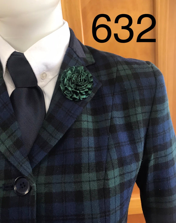 Navy Blue, Green & Black Navy Velvet Trims (632) Adults Show Hunter Jacket