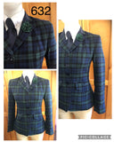 Navy Blue, Green & Black Navy Velvet Trims (632) Adults Show Hunter Jacket