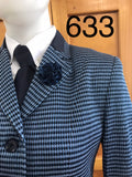 Pale Blue & Navy Check Wool Blend Adults Show Hunter Jacket (633)