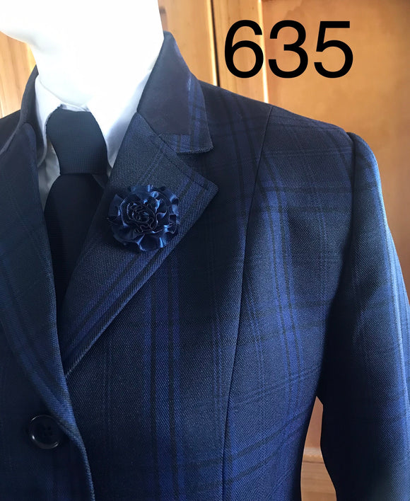 Navy, Ink Navy & Fine Black Check Adults Show Hunter Jacket (635)