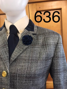 Grey & Black Check with Fine Brown & Gold Check Adults Show Hunter Jacket (636