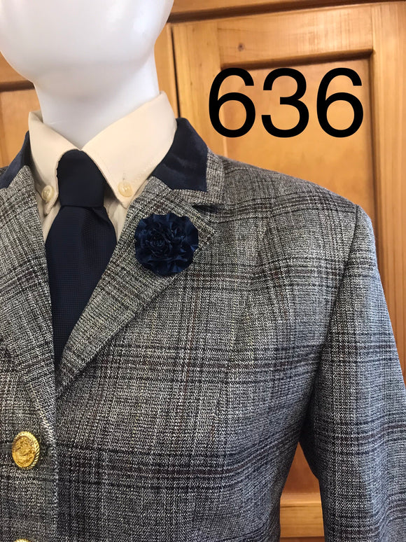 Grey & Black Check with Fine Brown & Gold Check Adults Show Hunter Jacket (636
