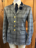 Grey & Black Check with Fine Brown & Gold Check Adults Show Hunter Jacket (636